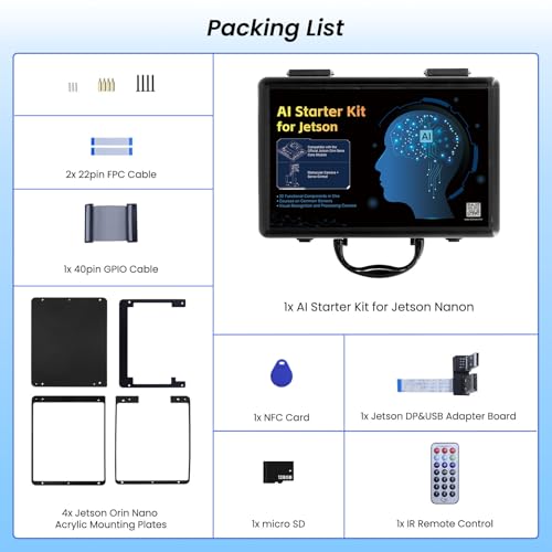 ELECROW AI Starter Kit for Jetson Orin Nano with 11.6" Screen, 30 Sensors