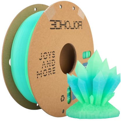 3DHoJor Transparent Multi Rainbow Color Gradient Change PLA 1.75mm 1KG 3D Printing Filament Crystal Rainbow PLA Clear PLA Filament with Cardboard Spool -Prairie - color: Prairie