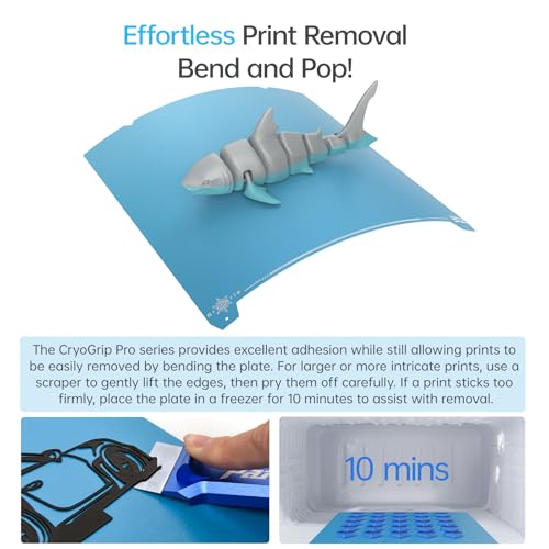 BIQU CryoGrip Pro Frostbite Build Plate for K1 Max, Ender-3 V3 Plus - color: Frostbite-Blue, size: 310*315MM, style: Frostbite