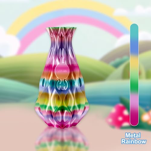 ERYONE Silk Rainbow 3D Printer PLA Filament 1.75 +/- 0.03mm, Shiny Multicolor Filament PLA Fast Color Change 1KG(2.2LBS), Metal Luster Rainbow - color: Silk Rainbow Metal Luster, size: 1KG