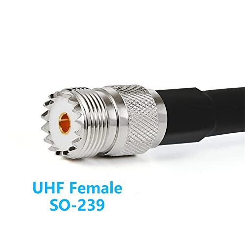 WIZACE 3ft PL-259 UHF CB Coax Cable, KMR400 PL-259 UHF Male to Female Low Loss Antenna Extension Jumper for HAM Radio, Antenna Analyzer, Dummy Load, SWR Meter - size: 3 ft - 1PCS