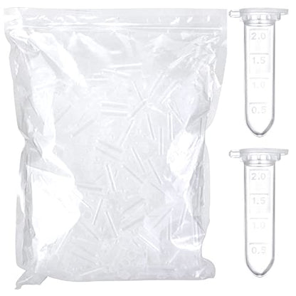 2ml Microcentrifuge Tubes 100pcs, EO Sterilized Plastic Small Vials with Caps for Sample Storage Without Leakage(100) - size: Sterile 2ml 100pcs