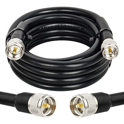 XRDS 9FT KMR 400 UHF Coax Cable - PL-259 UHF Male, Low Loss 50 ohm CB Cable for Ham Radio, Two-Way Radio, SWR Meter - size: 9 FT
