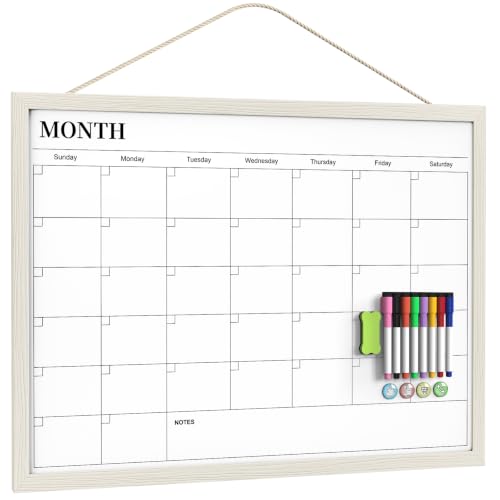 Tankee Whiteboard Calendar, 36x24 Large Hanging Dry Erase Calendar for Wall - color: Wh - No Corkboard, size: 36"W x 24"H