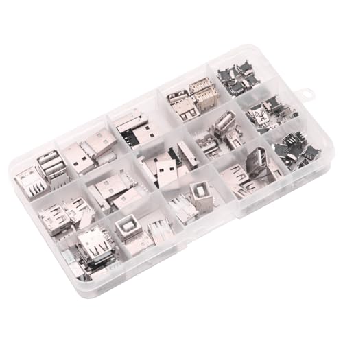 82PCS USB Sockets Assortment Kit, Male Female Plug Solder Connector