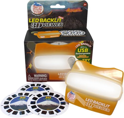 WARM FUZZY LED 3D Viewer Volcanoes | USB-C Rechargeable - color: Volcanoes