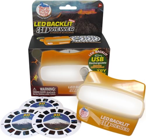 WARM FUZZY LED 3D Viewer Volcanoes | USB-C Rechargeable - color: Volcanoes