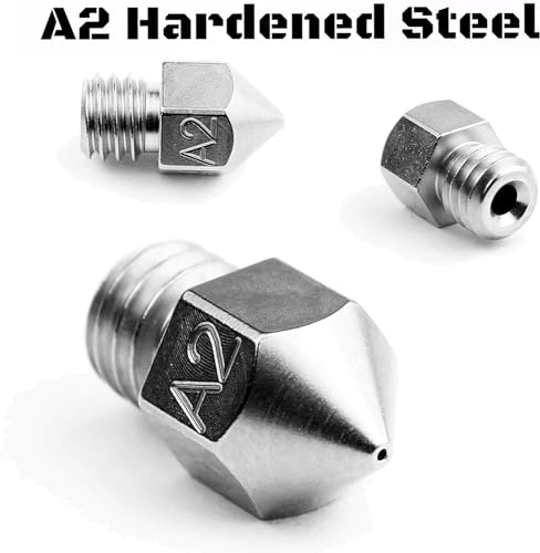 Micro Swiss MK8 Plated A2 Tool Steel Wear Resistant Nozzle (MakerBot, CraftBot, Creality, CR10, Ender 3, Ender 5, Tevo Tornado) (.6mm) - size: .6mm
