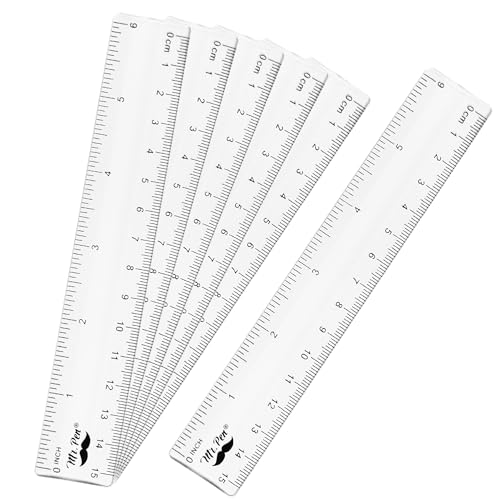 Mr. Pen- Bulk Plastic Rulers, 6 Inch, 6 Pack, Easy-to-Read Markings - color: Clear, size: 6 Pack 6 Inch