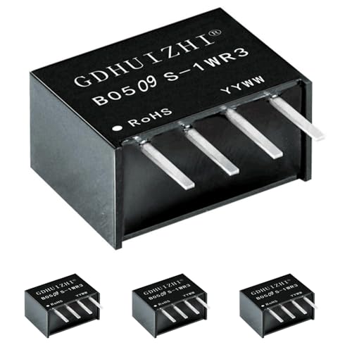 4 Pack DC-DC 5V to 9V Isolated Power Convert, Input 4.5V-5.5V, Output 9V, 1W Isolated Power Module, Over-Temperature and Short-Circuit Protection, Compact Size: 11.5x10x6 mm - color: 1 Watt, size: 5V to 9V