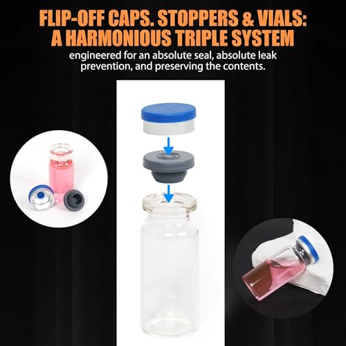 100 Pack 10ml Clear Glass Vials with Caps – 2.5 Dram Lab Headspace Vials - color: Clear Vial Blue Cap, size: 10ml