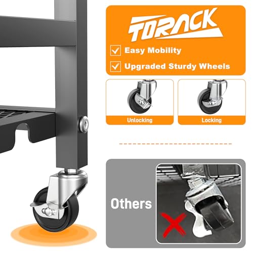 TORACK Garden Tool Organizer Stand with Wheels, Rakes Shovels Tools Stand - style: Tool Stand