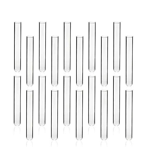 ULAB Scientific Cylindrical Glass Test Tubes, vol.20ml, 20x150mm, Medium 3.3 Borosilicate Glass Material, Pack of 20, UTT1006 - style: Vol.20ml, 20pcs