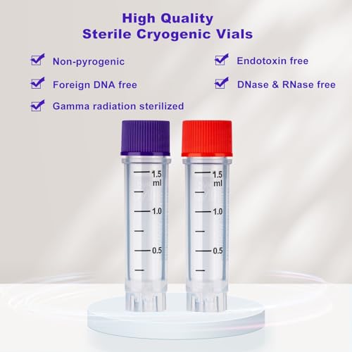 1.5ml Cryovials, Side-Coded, External Thread, Purple, 500Pcs - color: Purple, size: 1.5ml