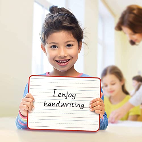 SCRIBBLEDO Magnetic Lined Dry Erase Whiteboard 9 x 12, Double Sided - color: Red