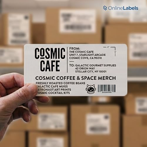 OnlineLabels 4" x 2" Rectangle Mailing Labels - White Matte - 250 Sheets - size: 250 Sheet Pack