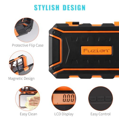 Fuzion Digital Pocket Gram Scale, 200g x 0.01g Jewelry Scale High Precision - color: Orange, size: 200/0.01g