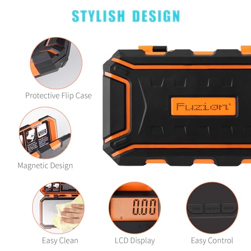 Fuzion Digital Pocket Gram Scale, 200g x 0.01g Jewelry Scale High Precision - color: Orange, size: 200/0.01g