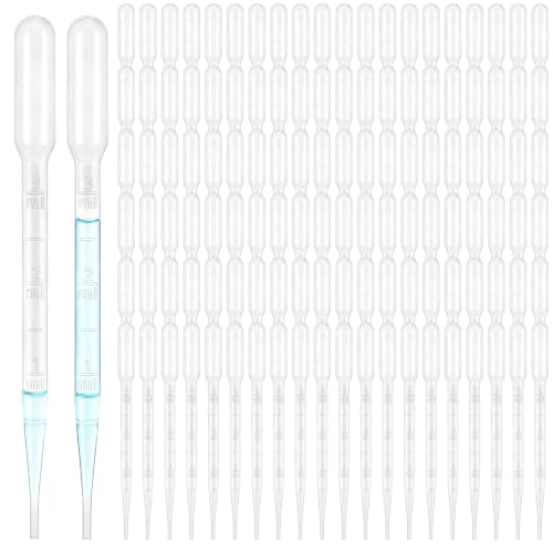 1000 Pcs Plastic Transfer Pipettes Disposable Graduated Pipettes for Scientific Experiment, Essential Oils, Make up Tool (3 ml)