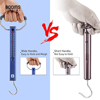 Booms Fishing TS2 Aluminum Tube Fish Scale, Spring Fishing Drag Scale, Easy to Read Hanging Scale, 50 lbs Pull Scales, Widely Used for Hooks Tension, Rigs Tension, Fishing Scale, Luggage Scale - size: 50 lbs
