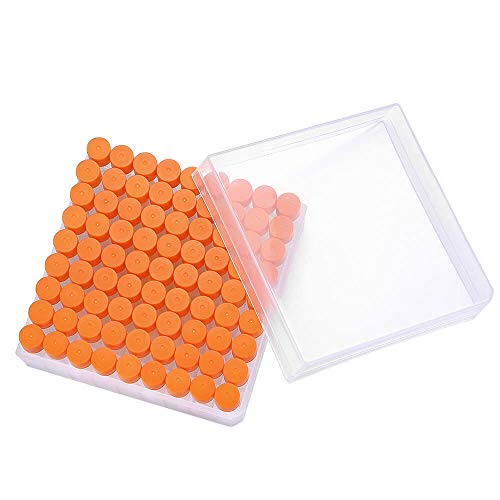 81PCS Cryo Tubes 2ml, Plastic Small vials with Screw caps Sample Tubes,PP Material ，with Silica Gel Gasket，Free from DNase, RNase, Human DNA - size: 2ml 81PCS