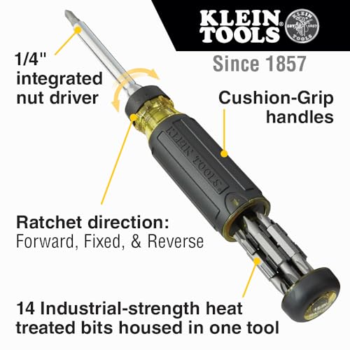 Klein Tools 32305 15-in-1 Multi-bit Ratcheting Screwdriver - size: 15-in-1, Standard