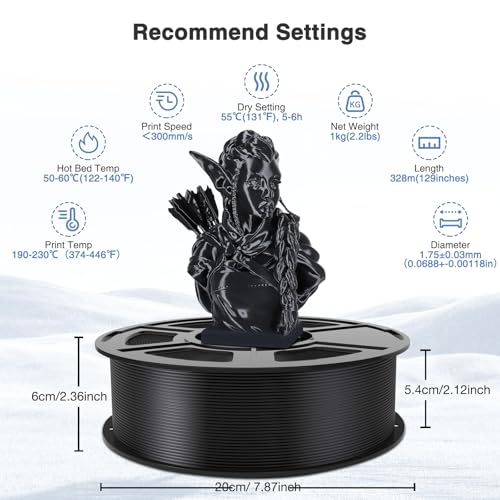 Black Silk PLA Filament Bundle 1.75mm 3D Printer Filament 2kg - color: 2*1kg Black