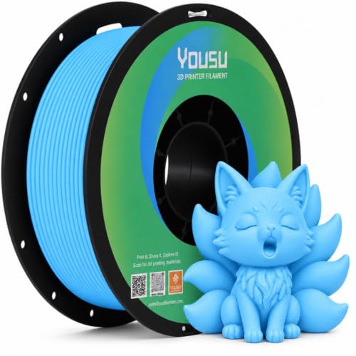 YOUSU 1kg Matte PLA 3D Printer Filament 1.75mm 1KG, Light Blue - color: 07-matte Cyan, size: Matte PLA