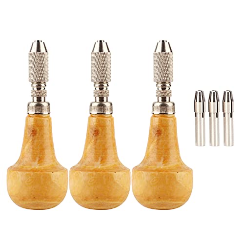 Yctze 3-Piece Pin Vise Graver Type Chuck Set, SingleEnd Lock Nozzle for Gold Jewelry Making, Wood Beading, and Micro Engraving Tool