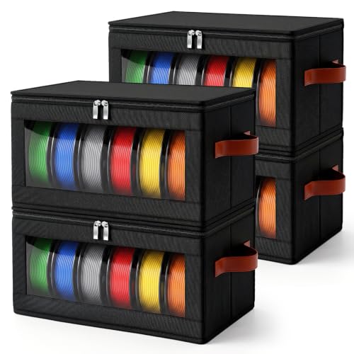 4 Packs 3D Printer Filament Storage Box Hold 24 x 1kg Spools
