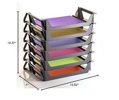 Officemate Recycled Desk Tray,Side Load,15 1/8 x 8 7/8 x 15,Letter/A4, (26212),6 Count (Pack of 4) - size: 15.6" x 5" x 10.4" (Pack of 4)