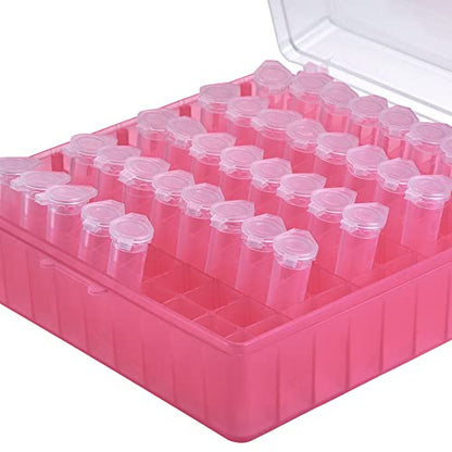 uxcell Centrifuge Tube Freezer Storage Box 100 Places Waterproof Polypropylene Lockable Cryogenic Holder Rack for 1.5/1.8/2ml Microcentrifuge Tubes Vials Samples, Red - color: Red
