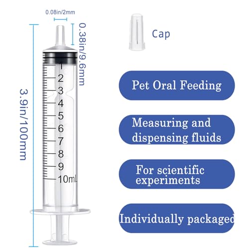 10ml Syringe for Liquid,Syringe Without Needle,Sterile Individually Packed 10pcs. - size: 10ml-10pcs