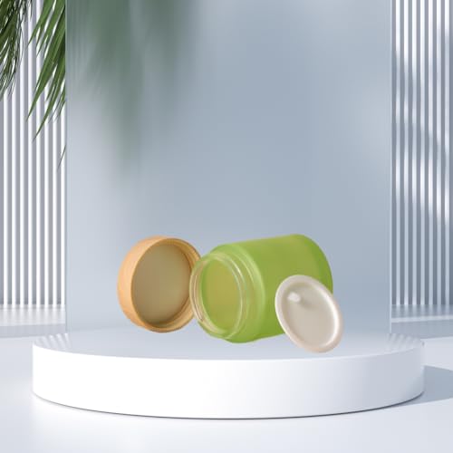 100g Glass Jars Cosmetic Container Jars,Refillable Empty Containers - color: Green