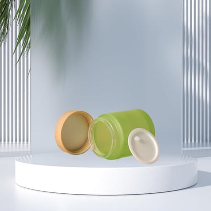 100g Glass Jars Cosmetic Container Jars,Refillable Empty Containers - color: Green