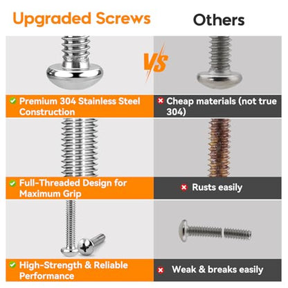720PCS Machine Screw #10-24#8-32#6-32#4-40 Silver Assorted Screw Set - size: 720PCS #10-24#8-32#6-32#4-40