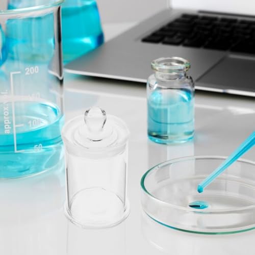 Healifty 4.7 Inch Glass Specimen Bottle, Clear Sample Jar