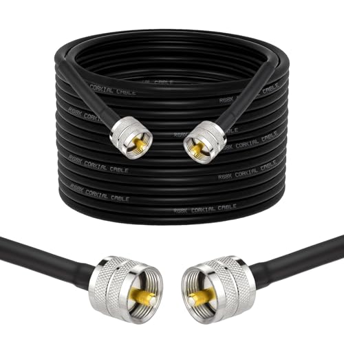 Superbat CB Coax Cable 30ft UHF PL-259 Male to Male RG8x Coaxial Cable - size: 30ft