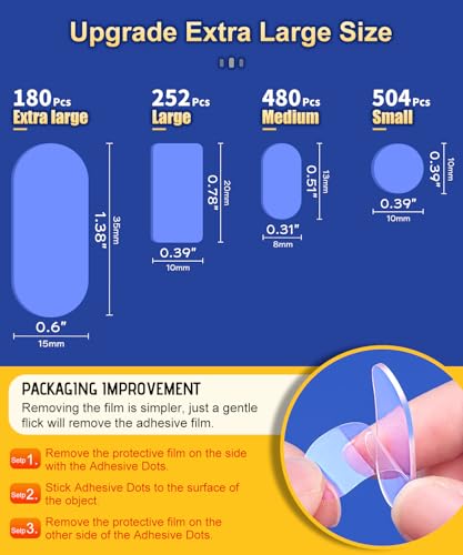 PHIXBEAR Removable Adhesive Dots, No Trace Museum Poster Mounting Putty - size: Extra Large-Standard