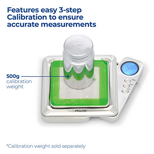 American Weigh Scales Blade Series Digital Precision Pocket Weight Scale, Gray, 650 X 0.1G (BL-650-GRY) (Silver, 1KG) - color: Chrome Silver, size: 1000g x 0.1g