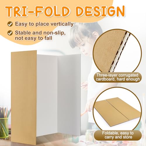 Cosweet 8 PCS 16" x 23" Small Trifold Poster Board for School Projects - size: S-16" x 23"