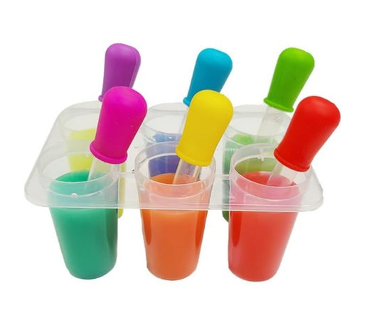6PCS Liquid Dropper with Holder for Art and Science Class, Paint is not Included.