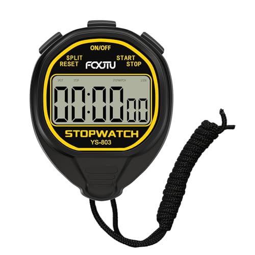 FCXTU Digital Waterproof Stopwatch, Simple Stop Watch for Swimming Black - color: Black