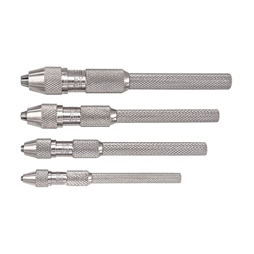Starrett Pin Vise Set, .010 - .187" Range, 4 Pieces - size: 0-.187"