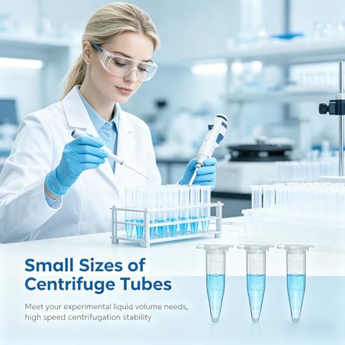 500pcs 1.5ml Microcentrifuge Tubes with Snap Caps