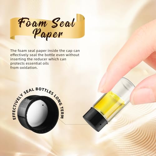 100 Pack,Glass Essential Oil Bottle with Screw Caps,Empty Refillable Travel Glass Liquid Sample Vial Labs Preservation Storage Leakproof Vials Test Container with Black Screw Caps (Clear, 10ml) - color: Clear, size: 10ml