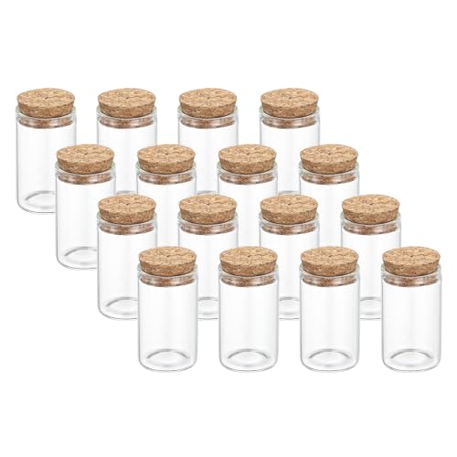 PATIKIL 20ml Glass Test Tubes with Caps Cork Stopper, 16 Pcs, 30x50MM - size: 20ml