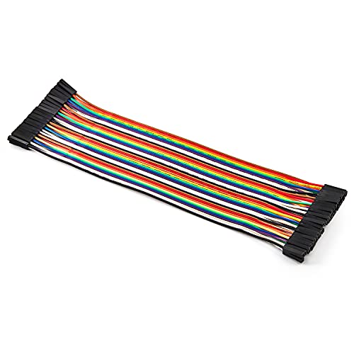 Chanzon 40pcs 20cm Female to Female Ribbon Jumper Wire Dupont Cable Line - color: (3) Female to Female (40pcs), size: 20CM