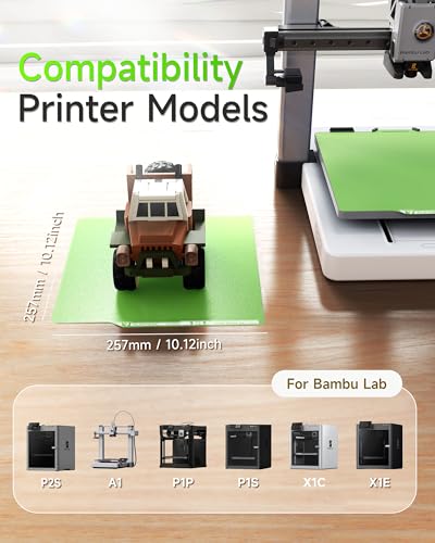 YOOPAI Cold Build Plate for Bambu Lab X2D/P2S/A1/X1C/P1P/P1S/X1E, Green - color: Cold-Green, size: 257x257mm