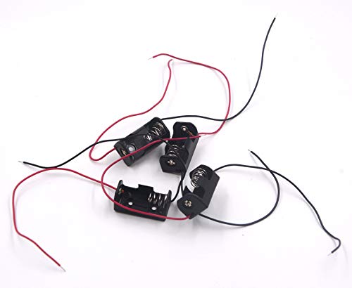 (Pack of 4 ER14250 Battery Holder, 1/2AA 3.6V Battery Holder with Leads Wires
